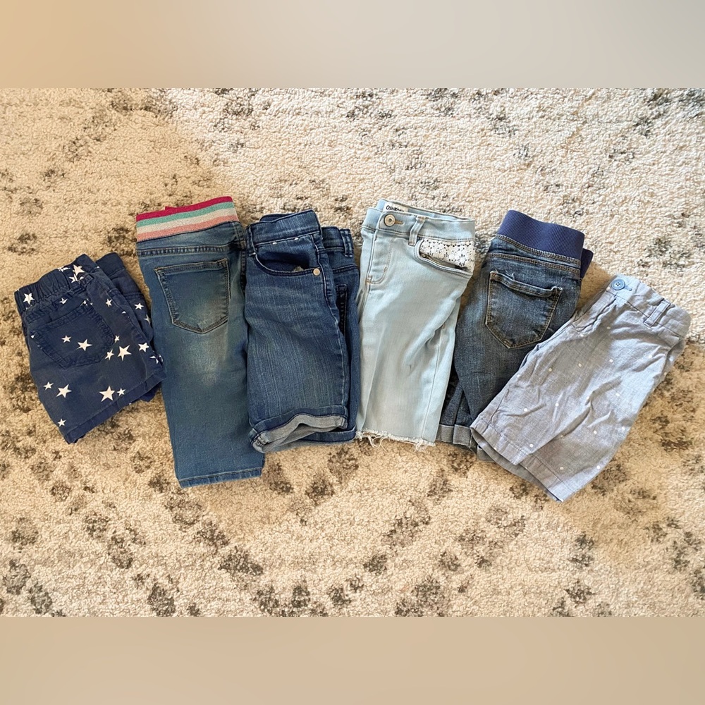 Lot of 6 pairs of girls size 7/8 denim shorts
